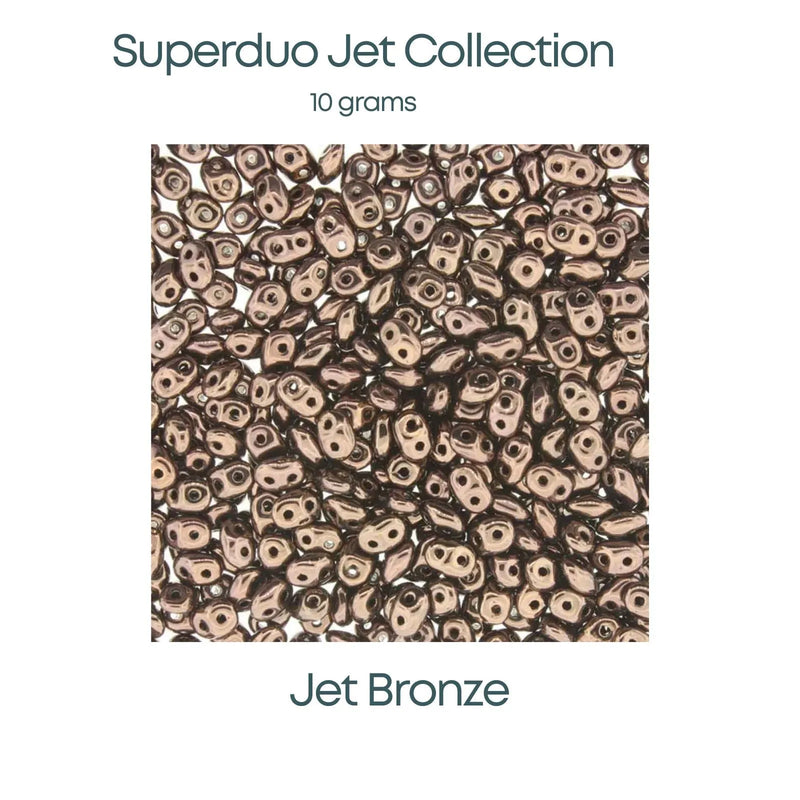 Superduo Beads, 10g., Jet Collection, 10 Finishes - The Argus Collection