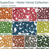 Superduo Beads,10g., Matte Velvet Collections, 10 Colors - The Argus Collection