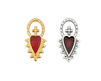 Sacred Heart Charm or Pendant - Sacred Heart Charm or Pendant - Antique Silver , The Argus Collection