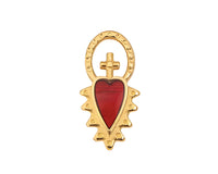 Sacred Heart Charm or Pendant - Sacred Heart Charm or Pendant - 24K Gold Plated , The Argus Collection