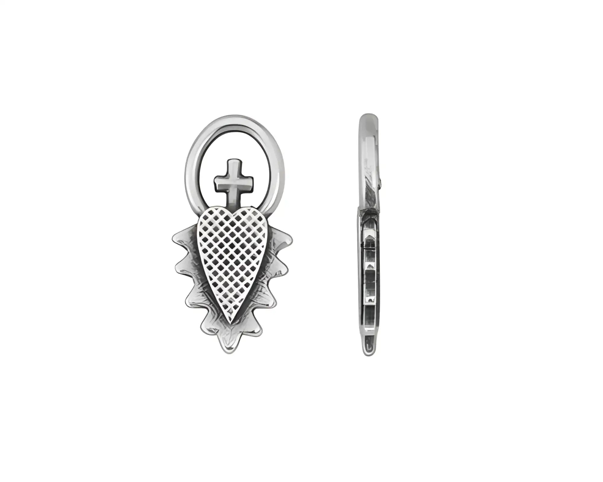 Sacred Heart Charm or Pendant - Sacred Heart Charm or Pendant - Antique Silver , The Argus Collection