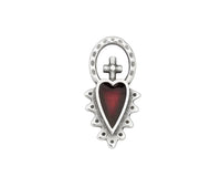 Sacred Heart Charm or Pendant - Sacred Heart Charm or Pendant - Antique Silver , The Argus Collection