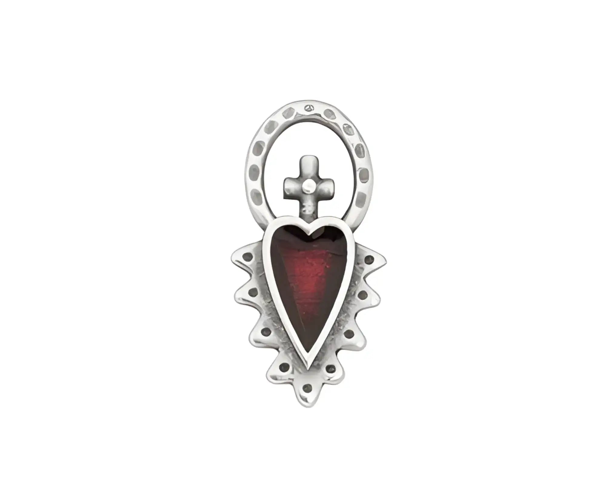 Sacred Heart Charm or Pendant - Sacred Heart Charm or Pendant - Antique Silver , The Argus Collection