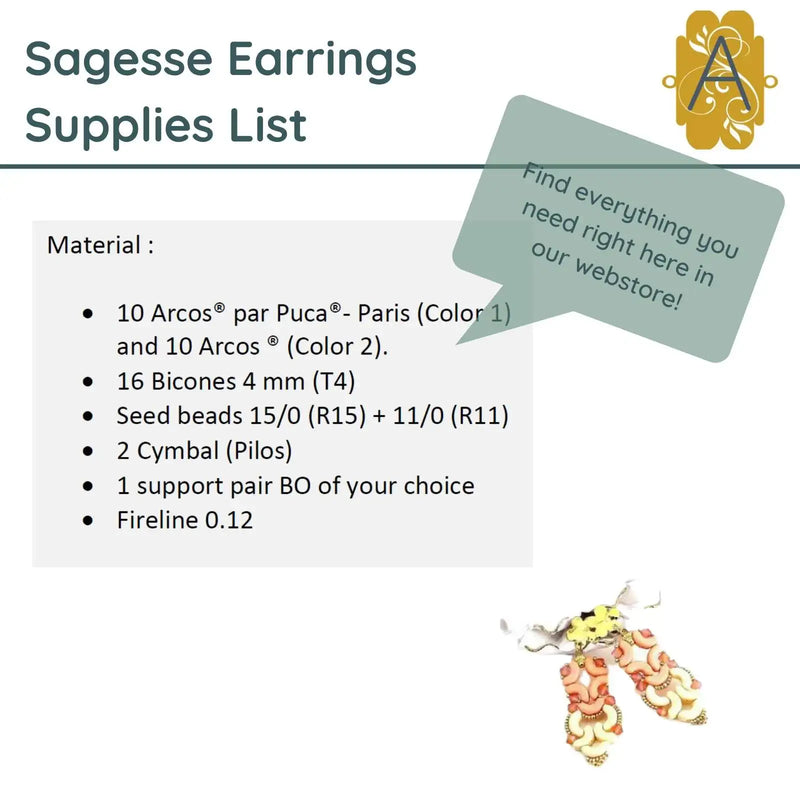 Sagesse Earrings Pattern par Puca - The Argus Collection
