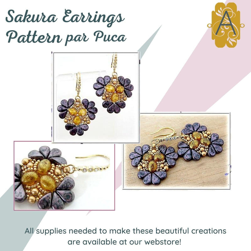 Sakura Earrings Pattern Par Puca - The Argus Collection