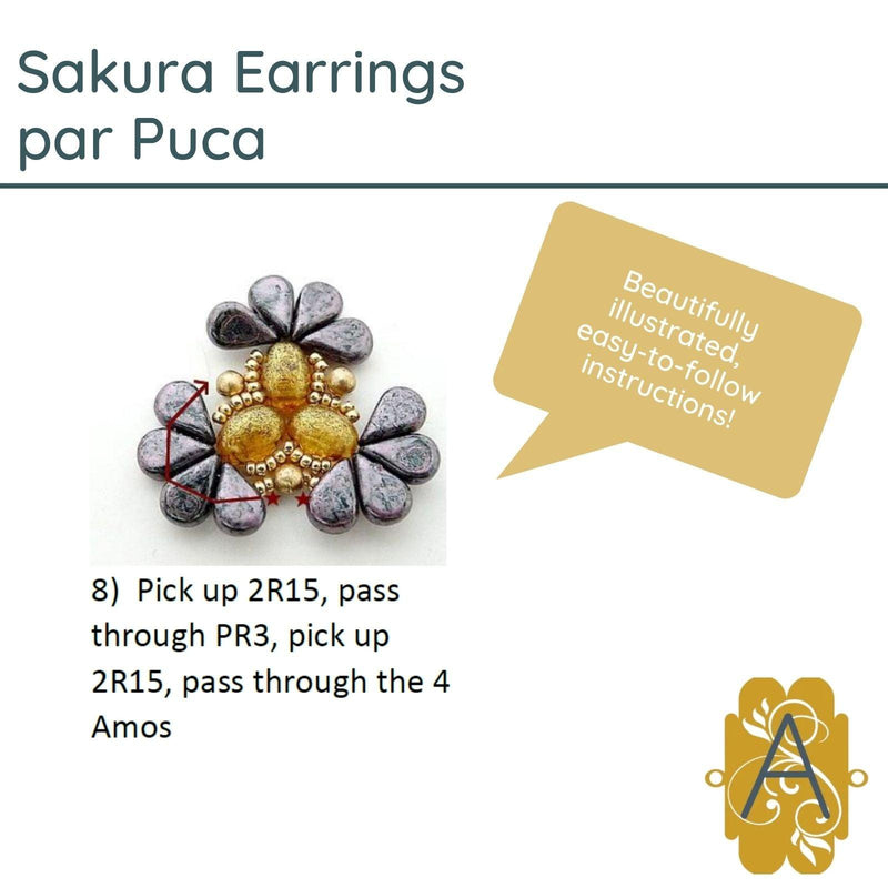 Sakura Earrings Pattern Par Puca - The Argus Collection