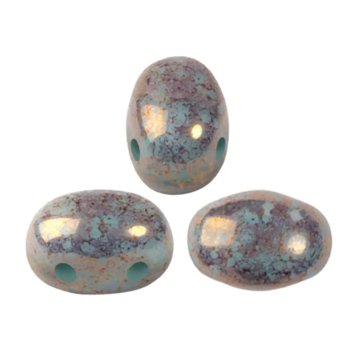 Samos Beads Blue Green Opal Bronze
