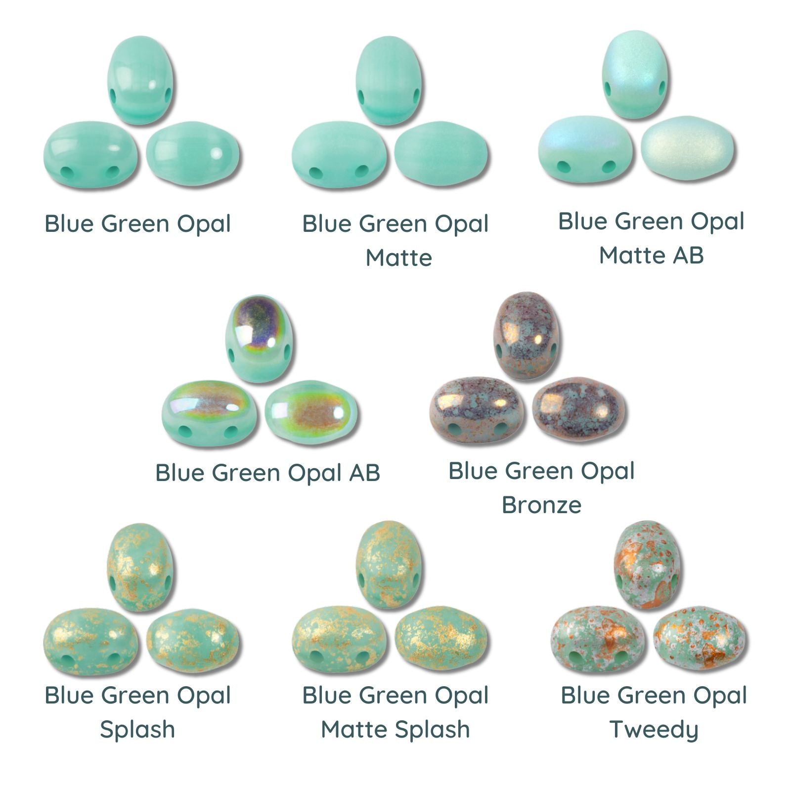 Samos Beads par Puca, Blue Green Opal, 5g & 20g