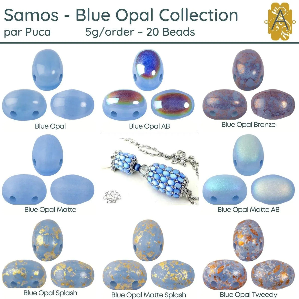 Samos par Puca, 5g, Blue Opal Collection, 8 Finishes - The Argus Collection