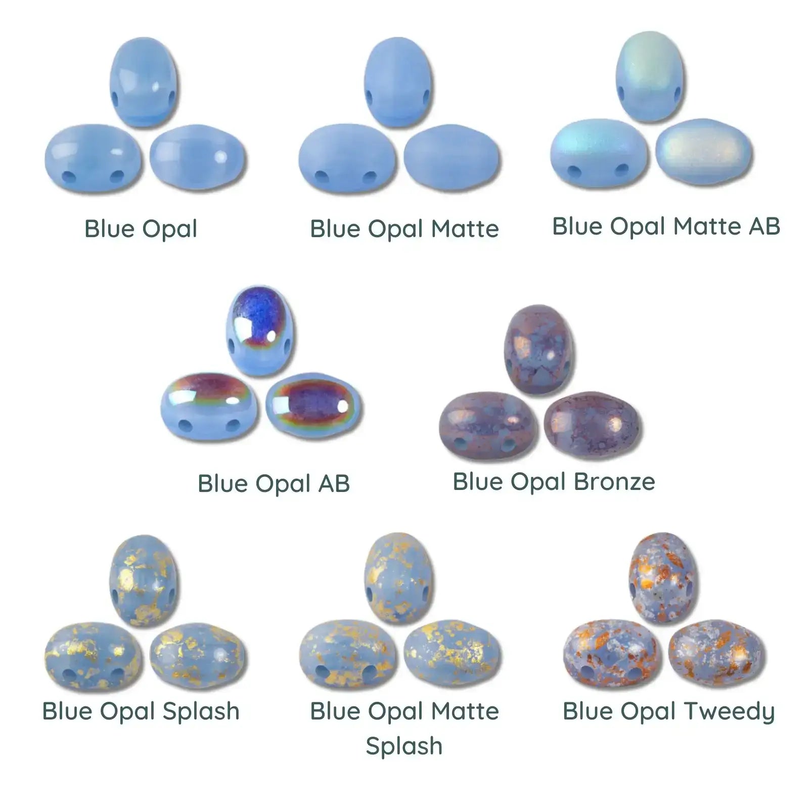 Samos Beads par Puca, Blue Opal, 5g & 20g - The Argus Collection