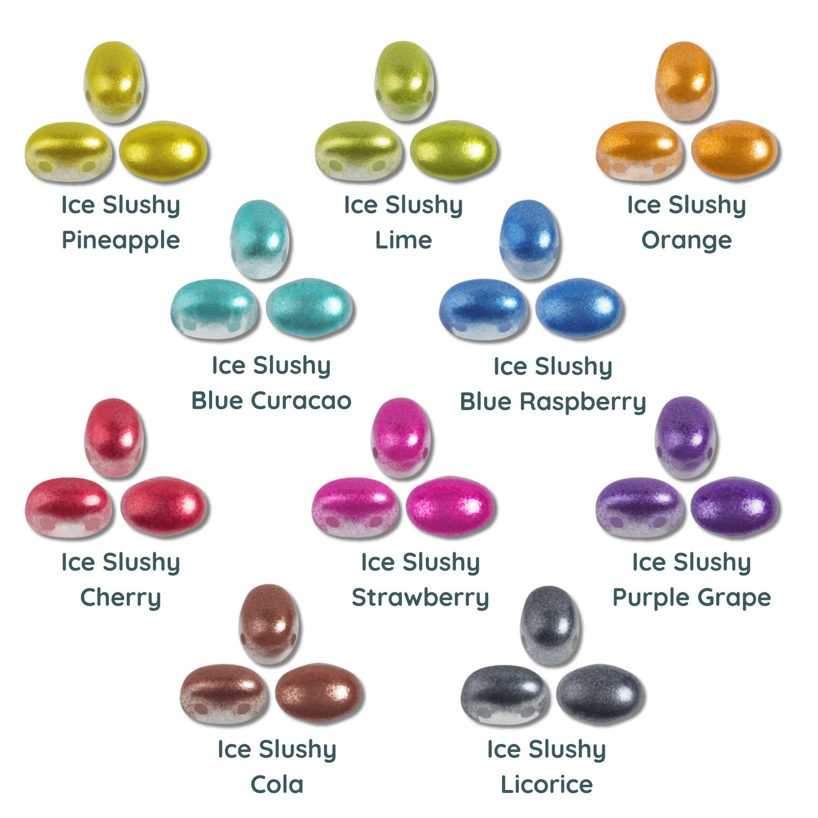 Samos Beads par Puca, Ice Slushy, 5g & 20g