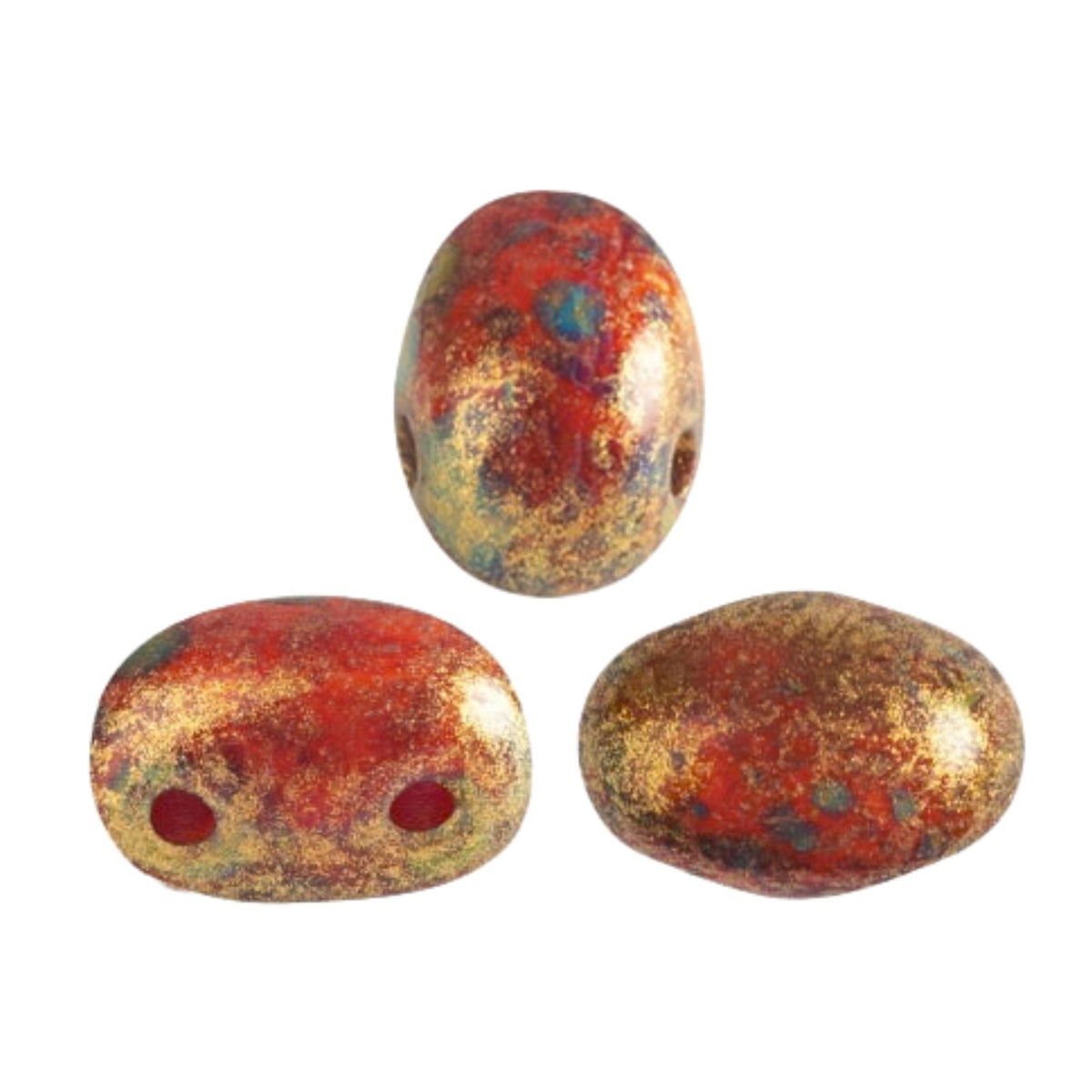 Samos Beads Light Coral Gold Spotted