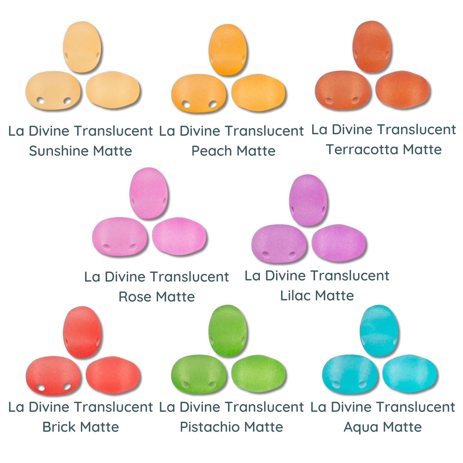 Samos Beads par Puca, La Divine Translucent Matte, 5g & 20g