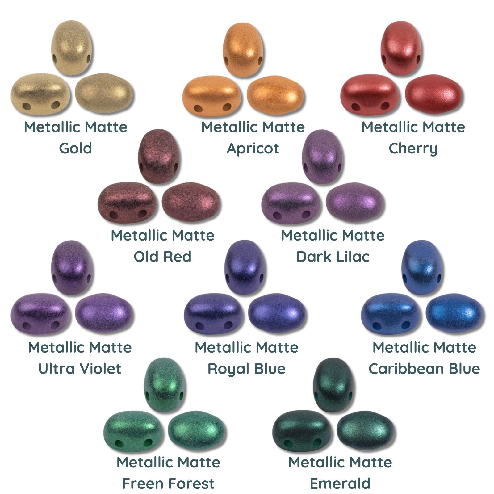 Samos Beads par Puca, New Metallic Matte, 5g & 20g