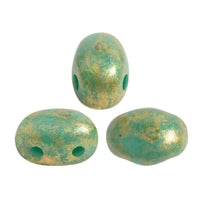 Samos Beads Green Turquoise Gold Spotted