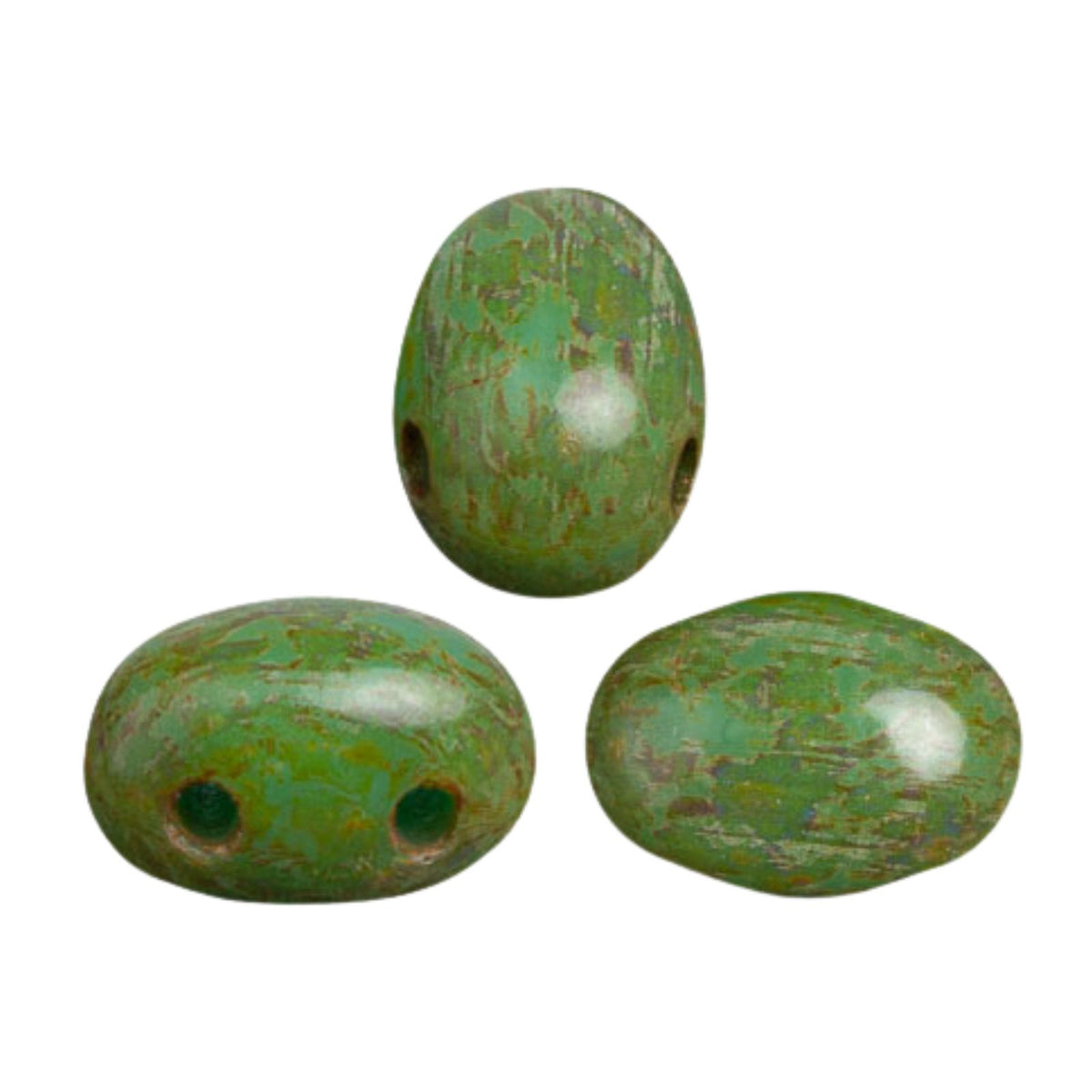 Samos Beads Green Turquoise Travertin Dark