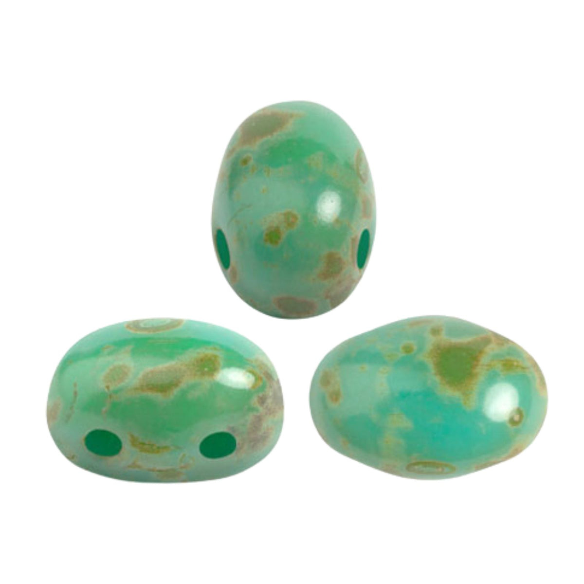 Samos Beads Green Turquoise Travertin
