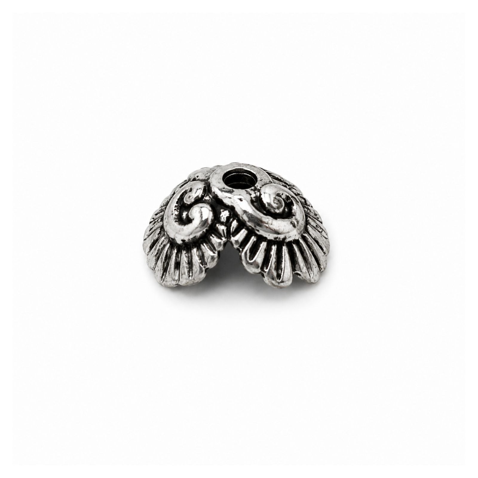 Scallop Shell Bead Caps, 10mm, Antique Silver Color, 6 pcs & 12 pcs