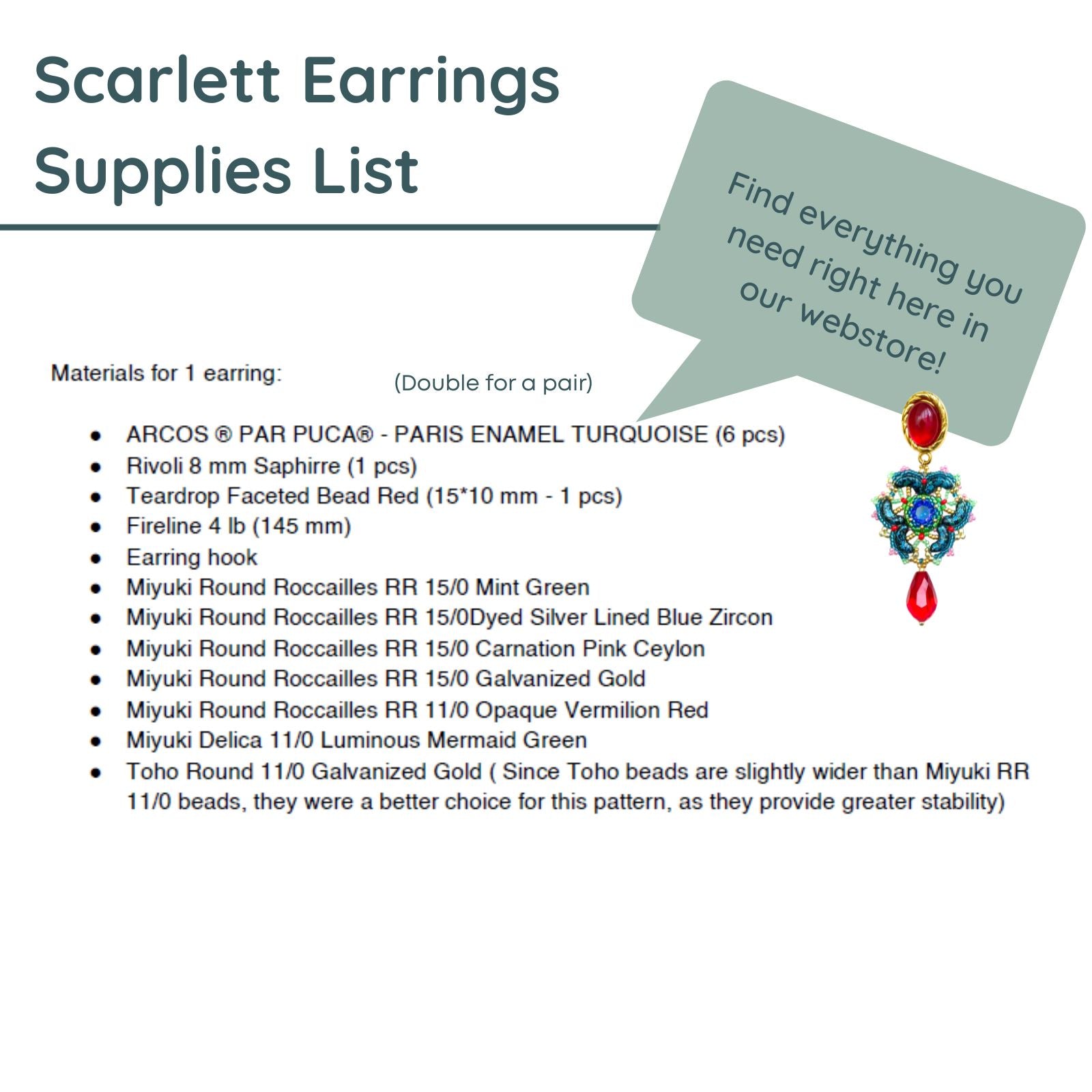 Scarlett Earrings Pattern by Angel Accessories