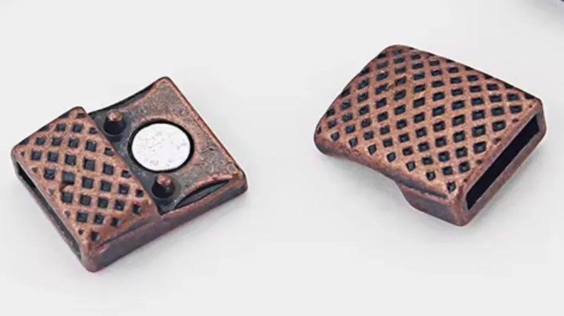 Diamond Dots, Magnetic Clasp, for 10mm Flat Leather, 2 Finishes - The Argus Collection