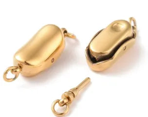 Stainless Steel Bayonet or Peanut Clasp, Gold Plate, 1 Piece - The Argus Collection
