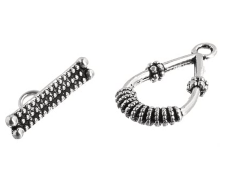Fancy Drop Toggle Clasp, 2 Finishes