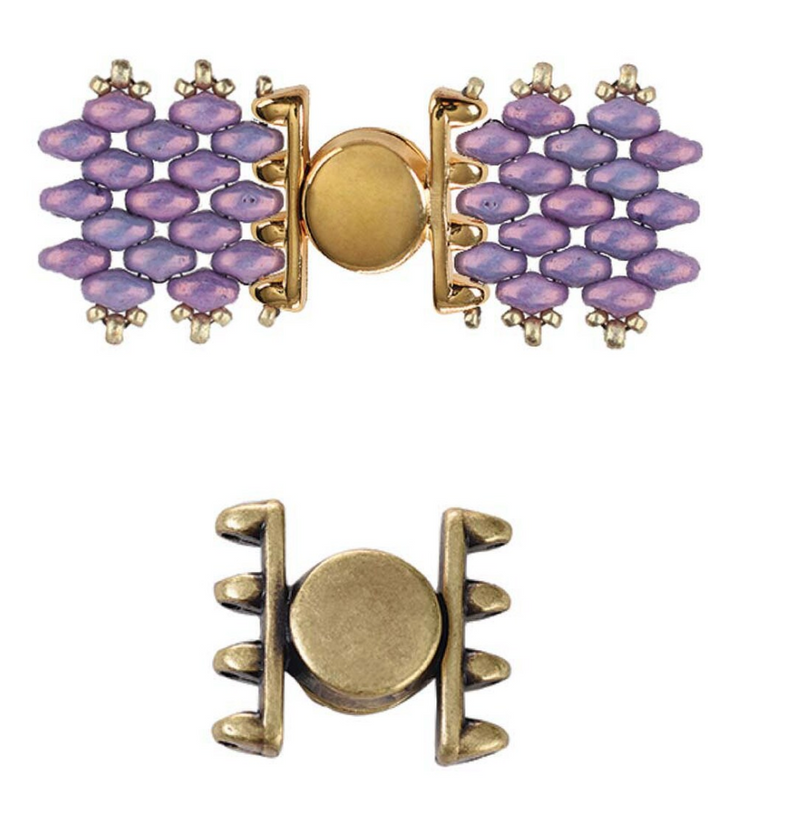 Cymbal Ateni IV, Superduo Bead Magnetic Clasp, 4 Finishes