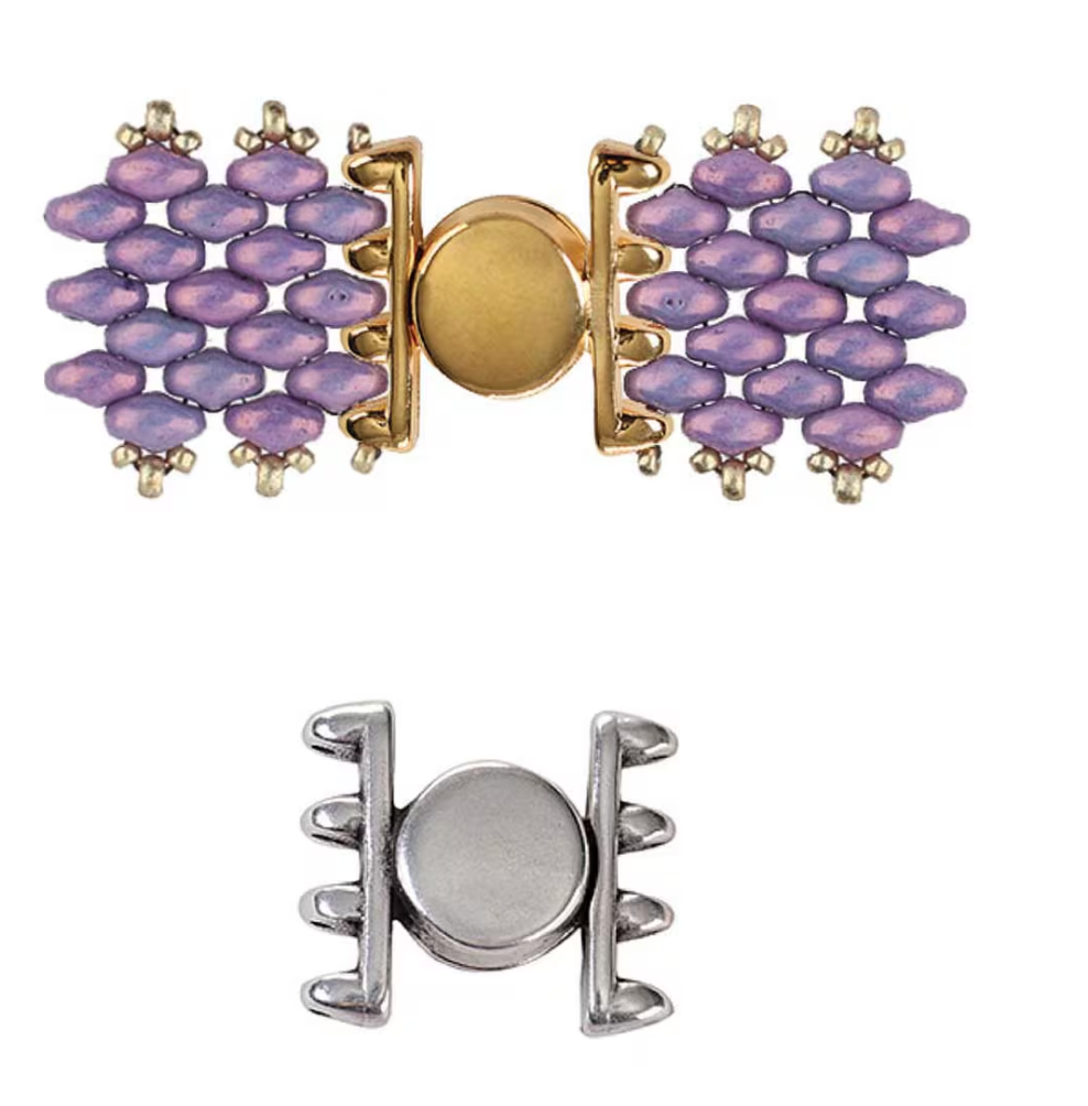 Cymbal Ateni IV, Superduo Bead Magnetic Clasp, 4 Finishes