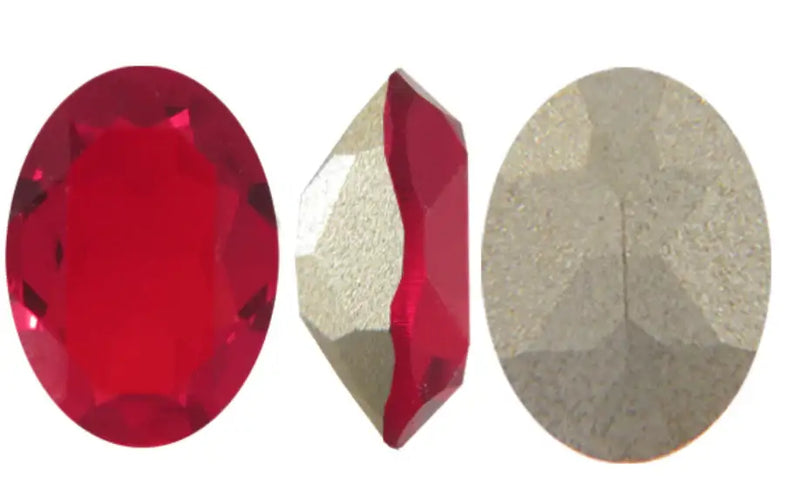 Brilliance Crystal 4120 (14x10mm) Faceted Oval Fancy Stones, Siam, 2 Pcs.