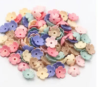 Blossom Lucite Flower Beads or Bead Caps, 10mm - Blossom Lucite Flower Beads or Bead Caps, 10mm - Ivory / 10 Pieces , The Argus Collection