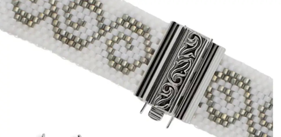 Beadslide Swirl Design, Tube Clasp, 10x24mm - Beadslide Swirl Design, Tube Clasp, 10x24mm - Antique Gold , The Argus Collection