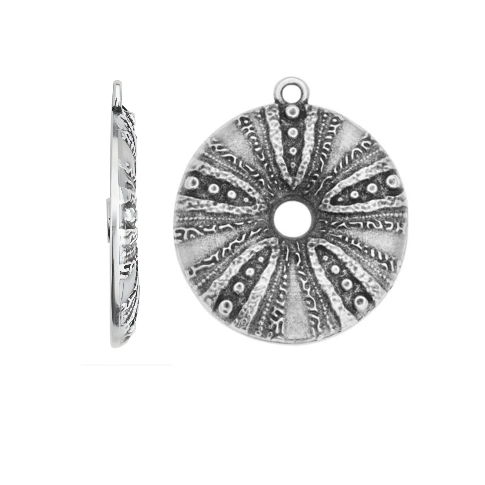 Sea Urchin Pendant, Precious Metal Plating