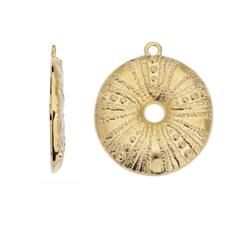 Sea Urchin Pendant, Precious Metal Plating