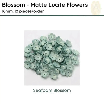 Blossom Matte Lucite Flower Beads or Bead Caps, 10mm. 6 Colors - The Argus Collection