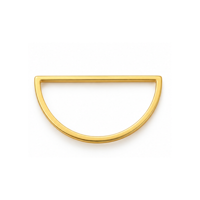 A polished gold metal semi-circular bar, likely a decorative hardware piece or door pull handle, shown on a clean white background.