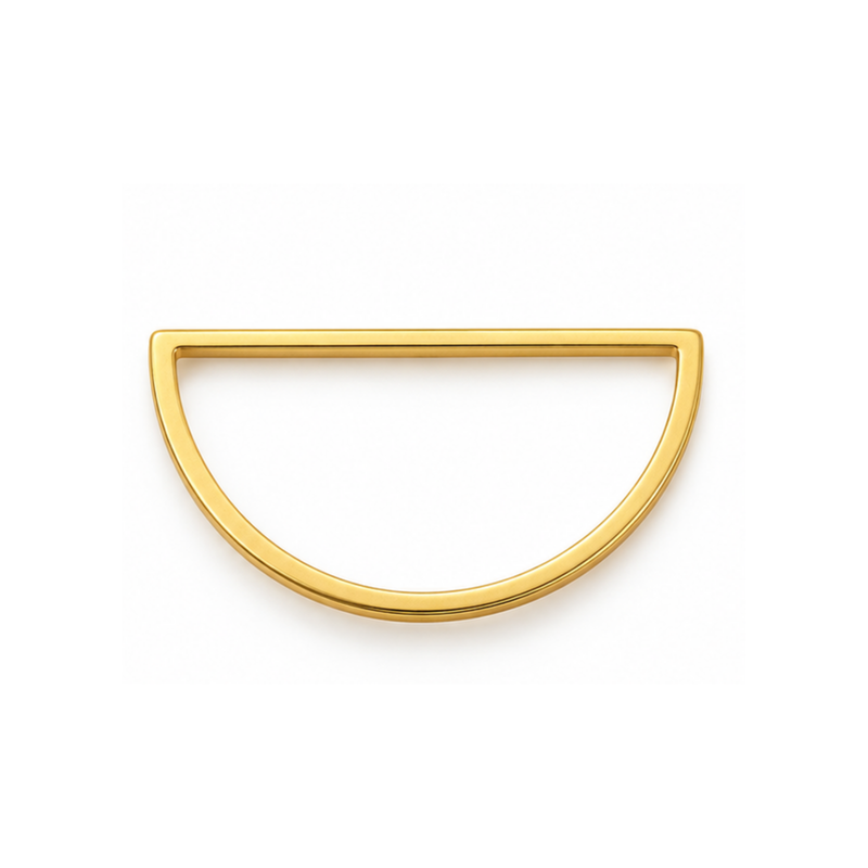 A polished gold metal semi-circular bar, likely a decorative hardware piece or door pull handle, shown on a clean white background.