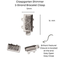 Claspgarten Shimmer 2-Strand Box Clasp in 2 Finishes - The Argus Collection