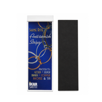 SHINE RITE 2 x 7 inch anti-tarnish strips with retail package and individual black strip.