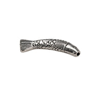 Silver Stream Fish Spacer Beads, 36mm, Antique Silver, 1 pc