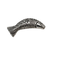 Silver Stream Fish Spacer Beads, 36mm, Antique Silver, 1 pc