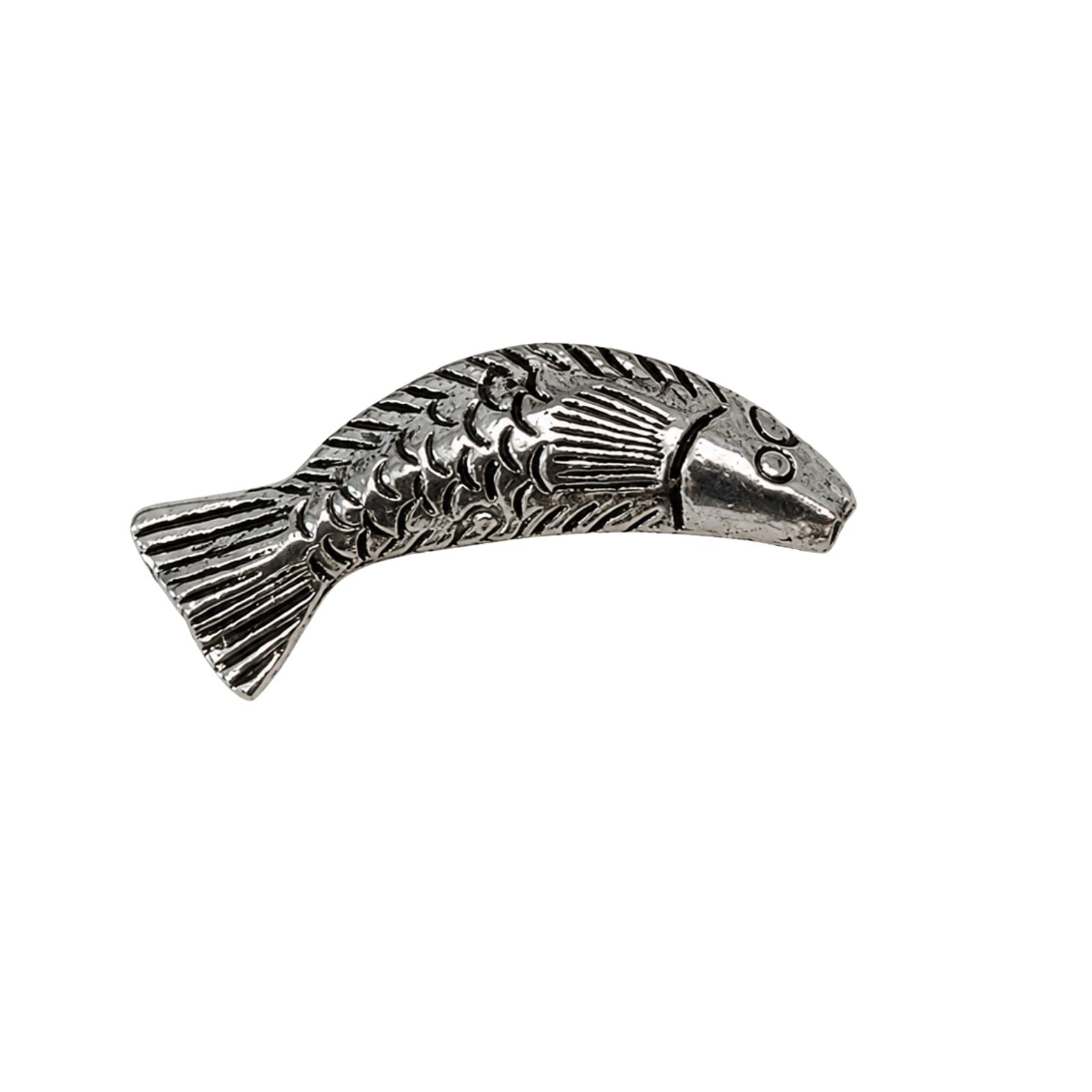 Silver Stream Fish Spacer Beads, 36mm, Antique Silver, 1 pc