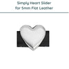 Simply Heart, Slider for 5mm Flat Leather, Antique Silver - The Argus Collection