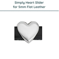 Simply Heart, Slider for 5mm Flat Leather, Antique Silver - The Argus Collection