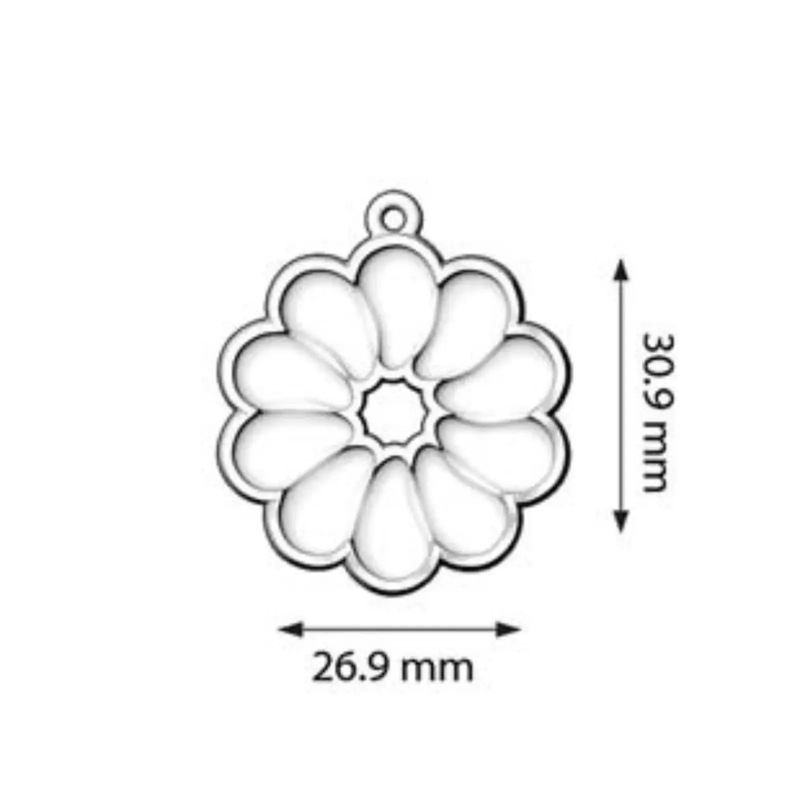 Cymbal Skilos Pendant with glue-in Paisley Bead elements, 1 pc