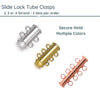 Slide Lock Tube Clasps, 2, 3 or 4 Strand - The Argus Collection