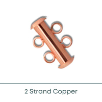 Slide Lock Tube Clasps, 2 Strand in a Copper Finish - The Argus Collection