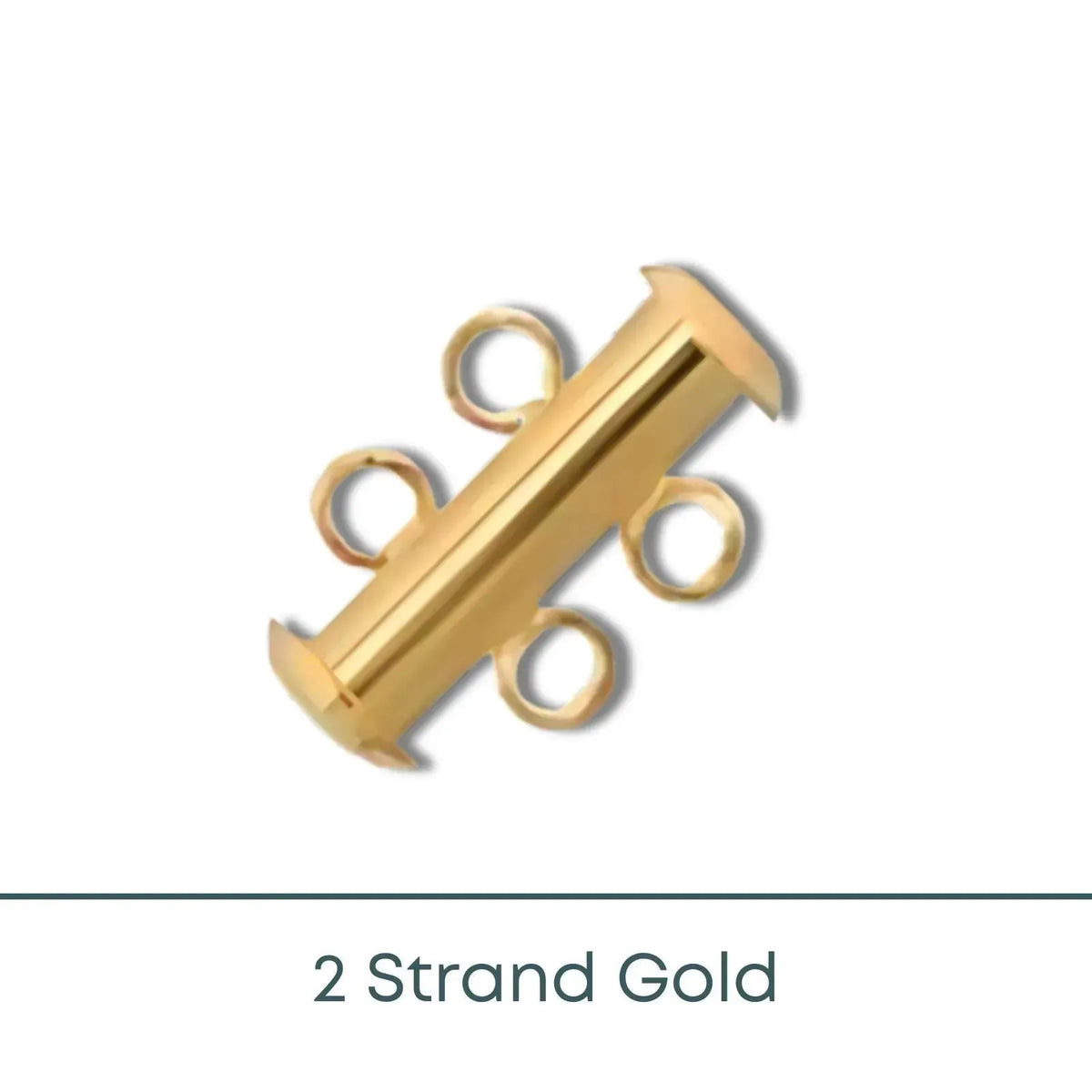 Slide Lock Tube Clasps, 2 Strand in a Gold Finish - The Argus Collection