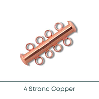 Slide Lock Tube Clasps, 4 Strand in a Copper Finish - The Argus Collection