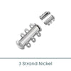 Slide Lock Tube Clasps, 3 Strand in a Nickel Finish - The Argus Collection