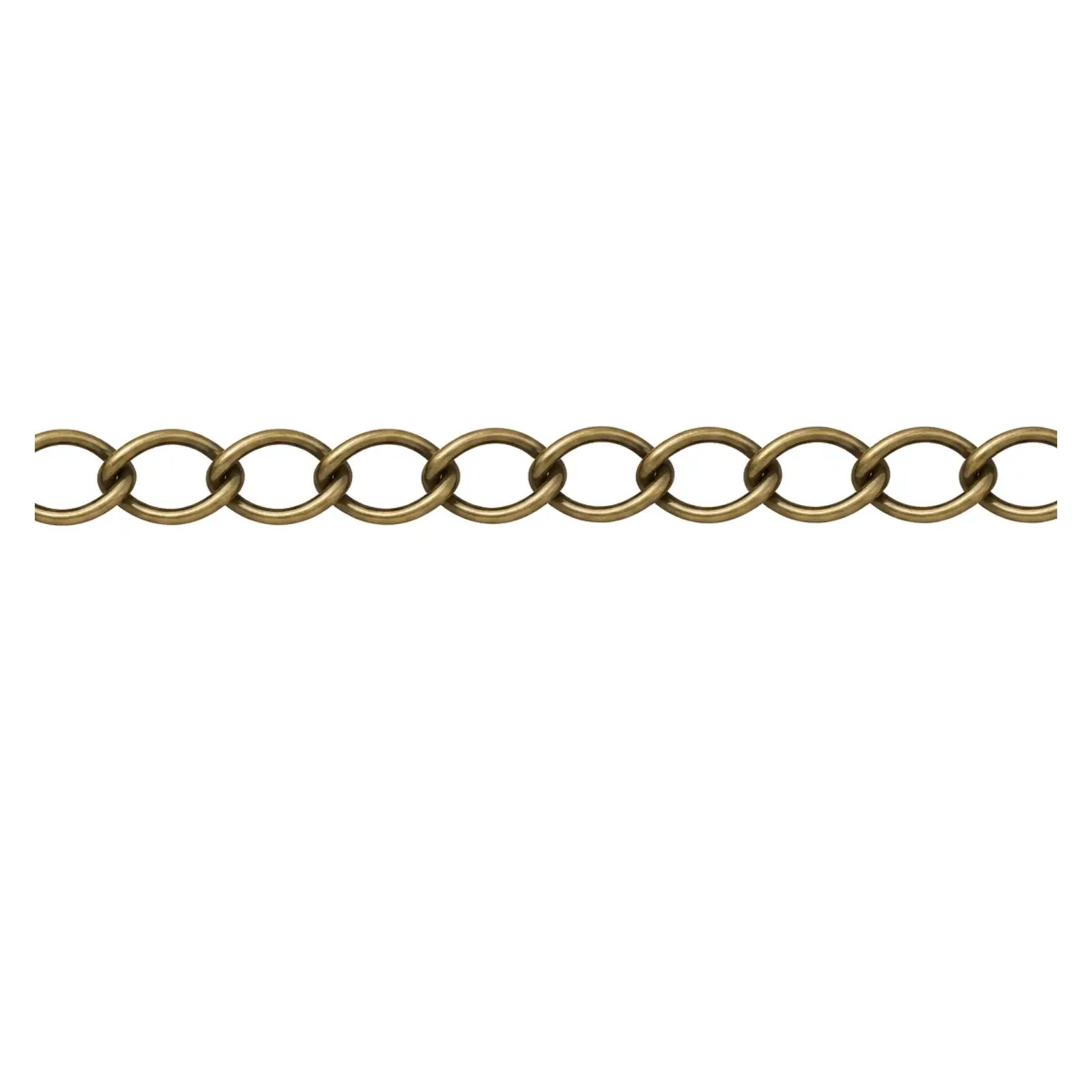 SmallCurbEuroChainAntiqueBrass-Example - The Argus Collection